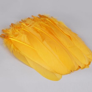 100 pcs gold GOOSE feathers loose 5-8inch for craft supply