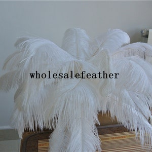 50 pcs WHITE ostrich feather plume for wedding centerpiece wedding decor party decor prom supply image 3