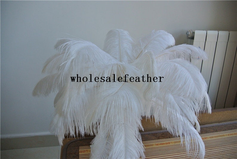 50 pcs WHITE ostrich feather plume for wedding centerpiece wedding decor party decor prom supply image 3