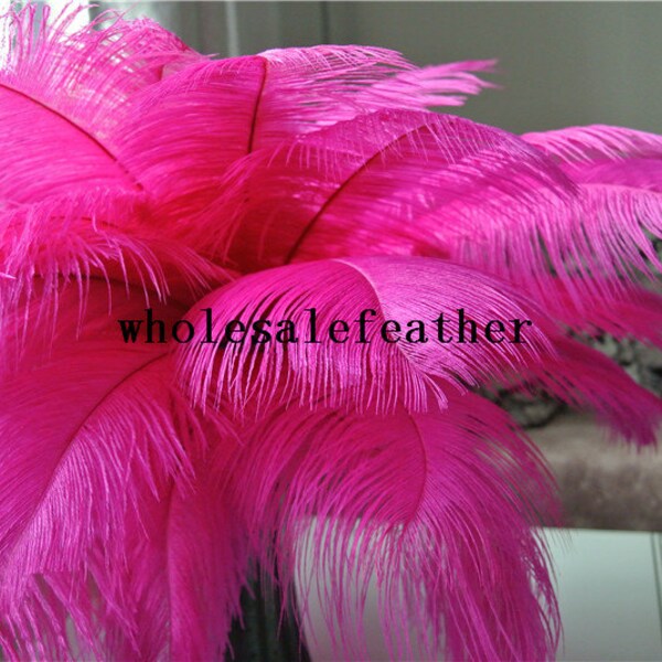 50 pcs rose chaud fuchsia plumes d’autruche pour les pièces maîtresses de mariage décoration partie