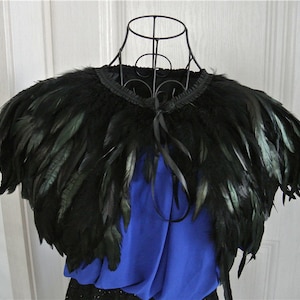 Black feather cape feather jacket feather shawl rooster feather cape 4 ply Carnival feather shoulder shrug