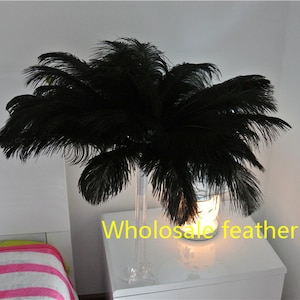 50 pcs Black ostrich feather plumes for wedding centerpieces wedding decor party event prom decor costumes