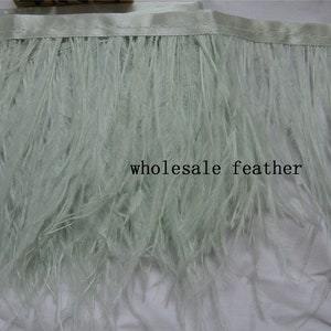 mint green ostrich feather trimming fringe ostrich feather trim for party craft supply sewing supply 050