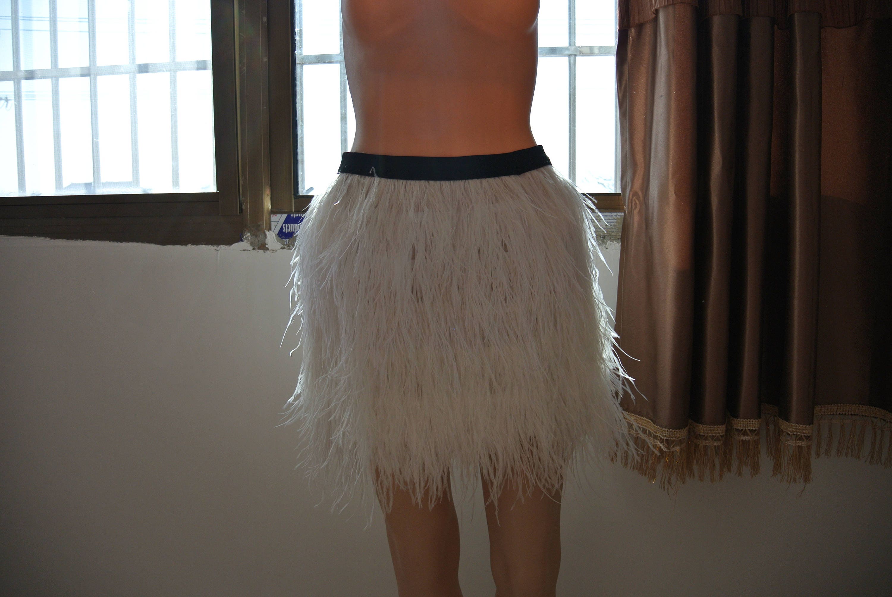 Ivory feather skirt clearance