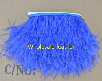 10 yards/lot roayl blue ostrich feather trimming fringe ostrich feather trim for Derss craft supply