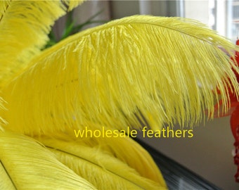 50 pcs yellow ostrich feather plumes for wedding centerpiece wedding decor prom supply