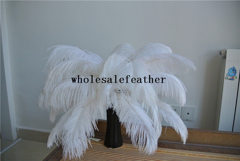 50 pcs WHITE ostrich feather plume for wedding centerpiece wedding decor party decor prom supply image 5