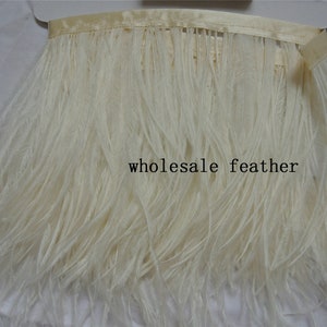 off white ostrich feather trimming fringe ostrich feather trim for party craft supply sewing supply 044