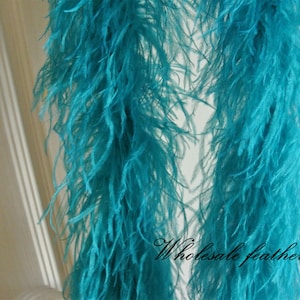 teal blue ostrich Feather Boa 5 ply for Costume supply