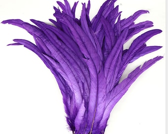 100 pcs purple Coque rooster tail feather loose for feather halloween costume decor