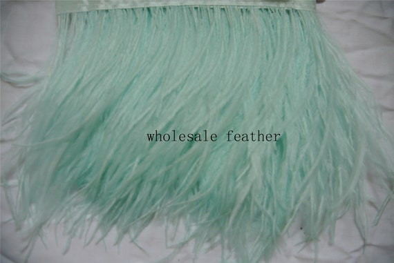 light blue ostrich feather trimming fringe ostrich feather trim feather fringe for party decor dress supply craft supply 55
