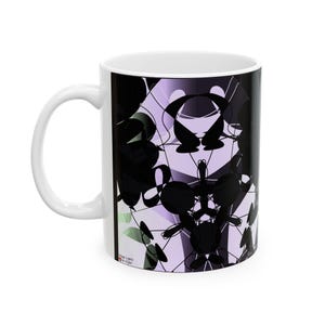 Abstract Floral Ceramic Mug Modern Art Coffee Cup Tea Mug Unique Gift for Art Lovers, Home Decor 'Stage Lights At Night' Art by Mitzisniftis