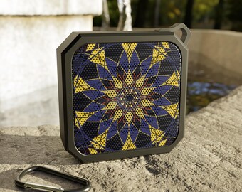 Vibrant Bluetooth Speaker Outdoor Adventures Portable Sound System Festival Gear Hiking Music Lovers '10.rare.journey' Art by Mitzisniftis