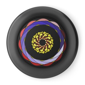 Colorful Outdoor Frisbee | Fun for Family Gatherings Beach Days Picnics, Summer Parties, Sporty Gifts &#39;1.mythic.journey&#39; Art by Mitzisniftis