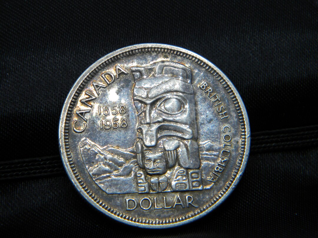 1958 Canada British Columbia Dollar Toned Coin Nice Free Shipping Etsy