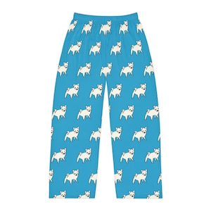 Playful Dog Pajama Pants for Men, Cute Sleepwear, Dog Lover Gift, Cozy Loungewear, Pet-Themed Sleep, Lost In The Sugar Poncho by sovoccor