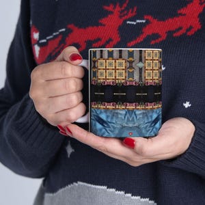 Artistic Ceramic Mug  Unique Home Décor, Gift for Art Lovers, Coffee, Tea, Kitchen 'Alternate Universe Venice' Art by Mitzisniftis