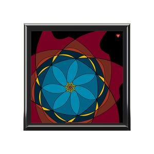 Künstlerische Schmuckschatulle Einzigartige Aufbewahrung Ringe & Armbänder Geometrisches Muster Andenken Geschenk für Sie Organisator &#39;1.epic.journey&#39; Art by Mitzisniftis