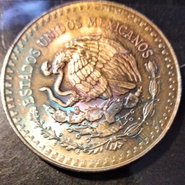 1991-Mo Mexico Libertad Silver Coin 1 oz beautifully toned Very Nice Free Shipping!