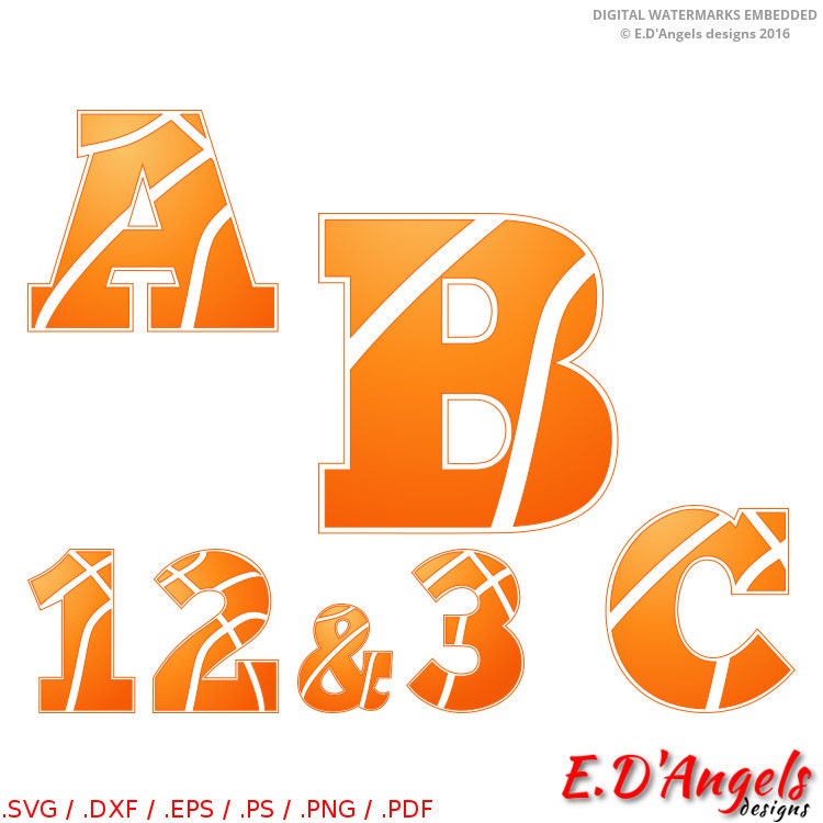 Download Basketball monogram SVG fonts svg files for cricut files | Etsy