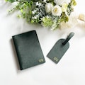 Personalized Leather Passport Holder&Luggage Tag, Personalized Vegan Leather Suitcase Tag, Engraved Passport Cover Wallet, Travel Gift Set product logo