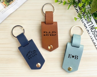 Personalized Mens Leather Keychain, Custom Photo Keyring, Leather Photo Keychain, Drive Safe Car Keyring, Birthday Gifts, Father's Day Gifts
