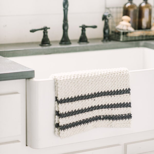 Grain Sack Dish Towel | Handmade Crochet Dish Towel | Farmhouse Dish Towel | Handmade Farmhouse Kitchen Towel | Handmade Hostess Gift Idea