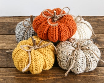 Crochet Farmhouse Pumpkin  | Crochet Fall Decor | Fall Home Décor | Pumpkin Décor | Fall Farmhouse Pumpkin | Rustic Neutral Fall Pumpkin