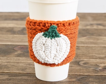 Crochet Pumpkin Coffee Sleeve | Crochet Coffee Sleeve | Reusable Coffee Sleeve |  Crochet Coffee Drink Cozy | FREE SHIPPING