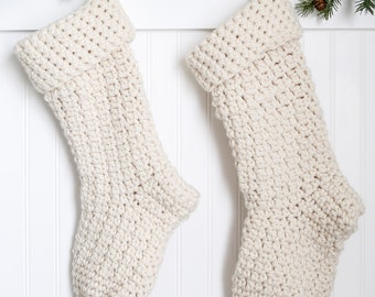 Classic Crochet Christmas Stocking | Modern Farmhouse Stocking