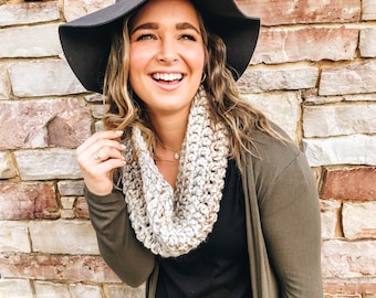 The Lorrie Scarf  | Neutral Oversized Crochet Scarf | Teacher Christmas Gift Scarf | Chunky Oversized Scarf | Coworker or MIL Christmas Gift