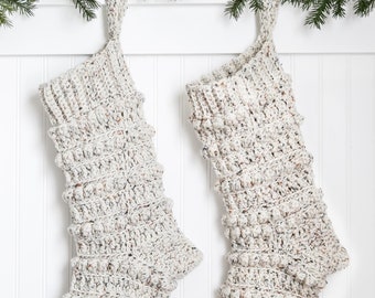 Farmhouse Crochet Christmas Stocking | Farmhouse Crochet Holiday Stocking
