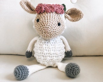 Crochet Sheep Stuffed Animal, Sheep Stuffed Animal, Farm Animal Toy, Farm Aimal Farm Kid Gift, Made to order (2 week turnaround)