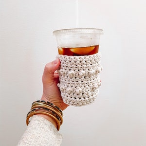 Poppy Iced Coffee Sleeve | Cold Brew Cozy|  Iced Drink Sleeve | Reusable Cold Drink Cozy | Secret Santa Gift|Teacher Gift | Stocking Stuffer