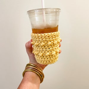 Poppy Iced Coffee Sleeve | Cold Brew Cozy|  Iced Drink Sleeve | Reusable Cold Drink Cozy | Secret Santa Gift|Teacher Gift | Stocking Stuffer