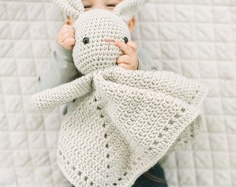 Bunny Crochet Lovey | Baby Shower Blanket Gift | Baby Keepsake Lovey | Newborn Blanket  | Baby Security Blanket | Baby Monthly Milestone Toy