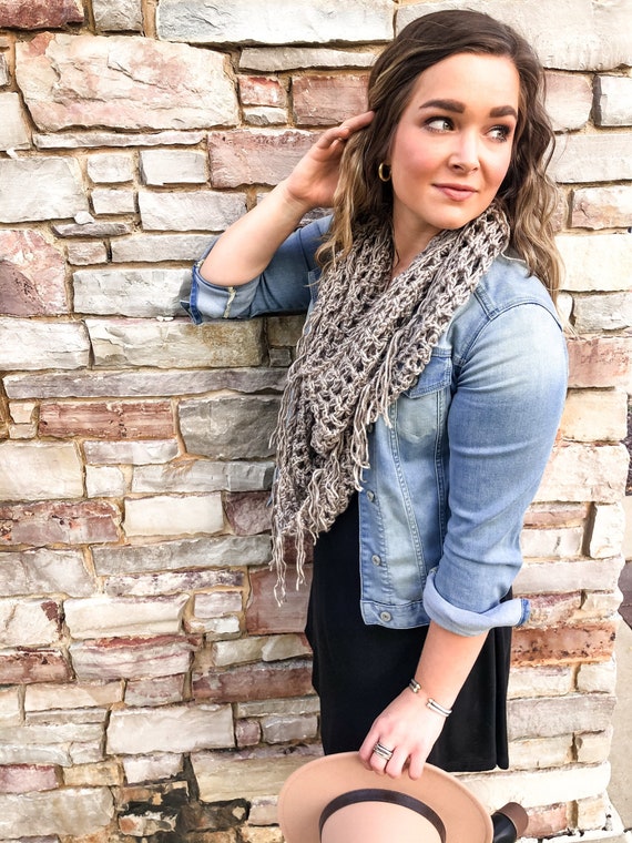 The Grace Scarf | Soft Spring Scarf | Open Weave Crochet Scarf With Fringe | Mother’s Day Gift | Crochet Wrap | Lightweight Spring Wrap |