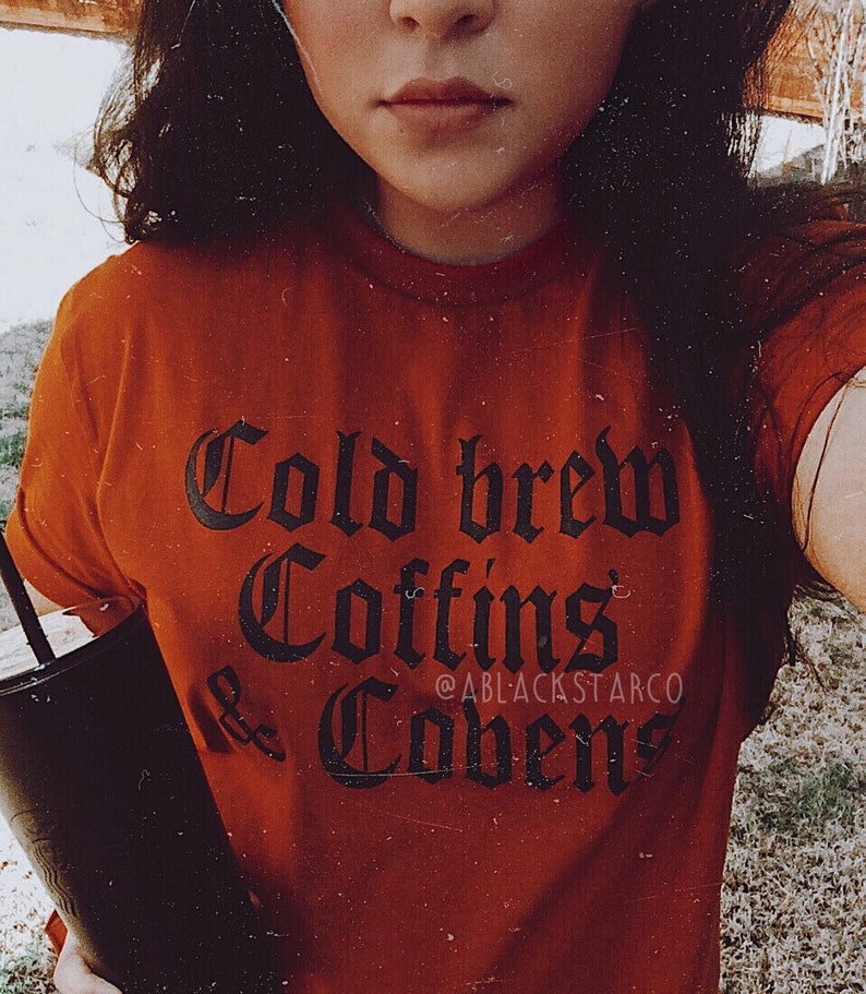 Halloween Shirt Cold Brew Coffins & Covens Shirt Halloween image 2