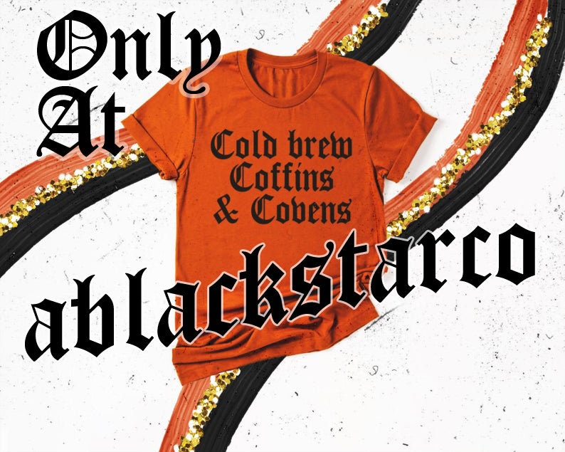 Halloween Shirt Cold Brew Coffins & Covens Shirt Halloween image 6