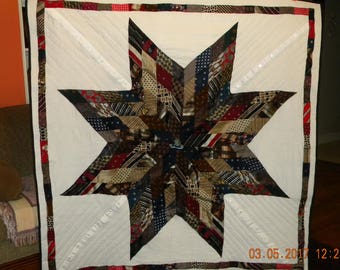 Memory quilt, Tie quilt,neck tie quilt, retirement quilt