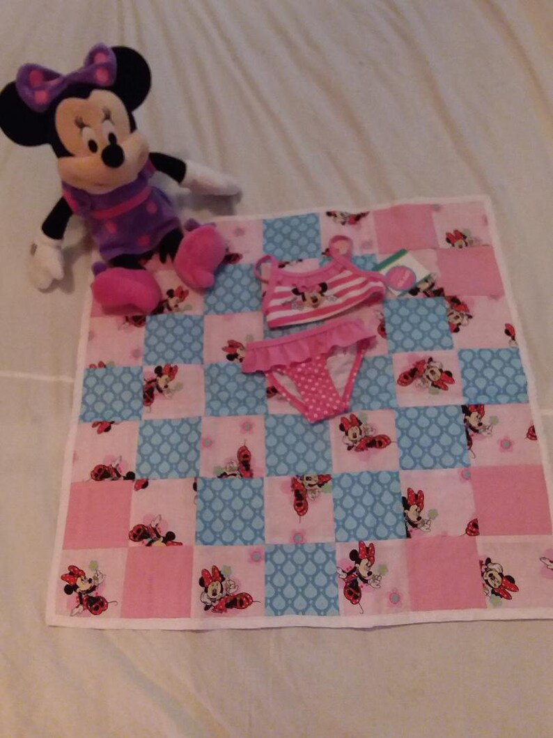 Minnie Mouse handmade baby quilt LOVIE blanket with 03 month Etsy