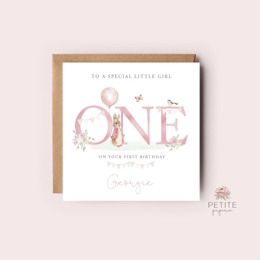 Daughter First Birthday Card Personalised Girl's 1st Etsy