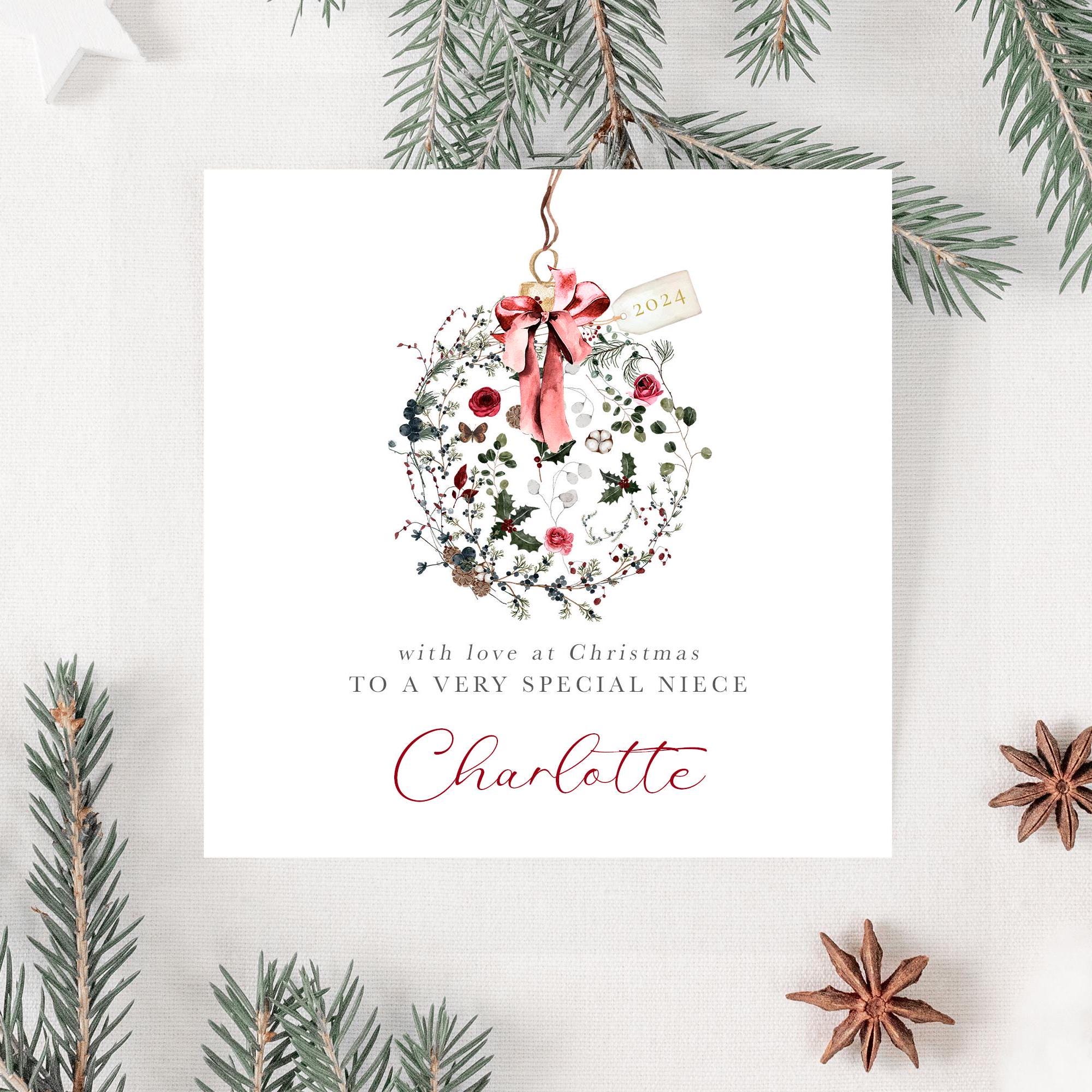 Large Personalised Handmade Christmas Card Grandparents Friends Daughter Son Brother Sister Niece Nephew