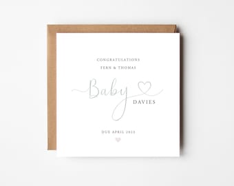 Personalised Parents To Be Card, Baby Announcement Card, Having a Baby Card, Pregnancy Card, Baby Congratulations