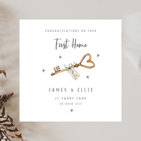 Personalised First Home Card, New Home Congratulations, First Home Card, 1st Home, New Home Gift