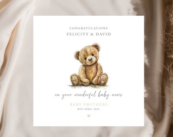 Personalised Parents To Be Card, Baby Announcement Card, Having a Baby Card, Pregnancy Card, Baby Congratulations