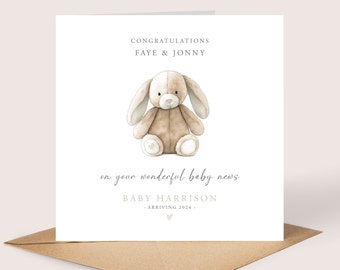 Personalised Parents To Be Card, Baby Announcement Card, Having a Baby Card, Pregnancy Card, Baby Congratulations