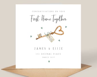 Personalised New Home Card, New Home Congratulations, Housewarming, First Home Together, Moving House