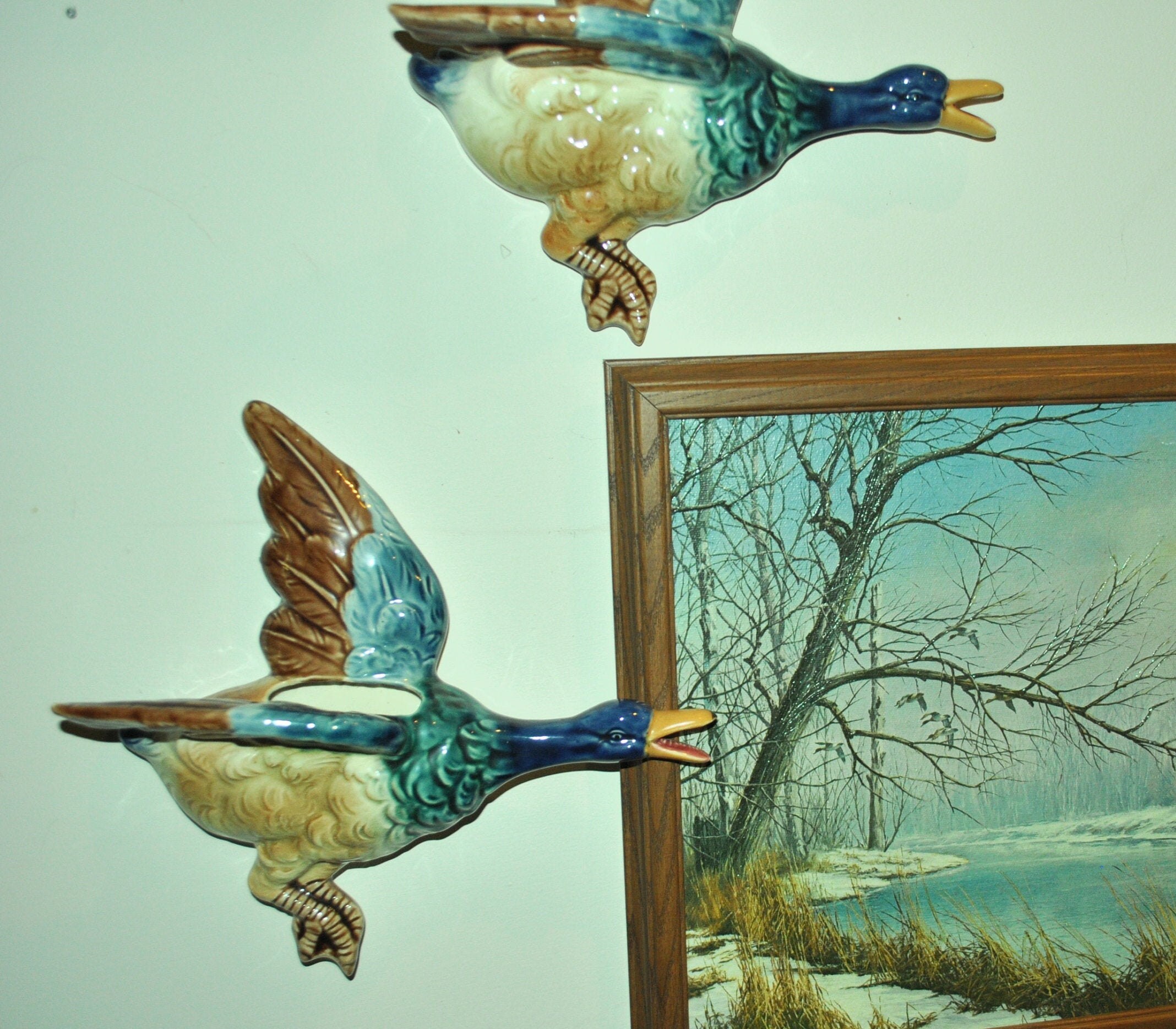 Flying duck wall art whimsical decor give your wall a 3D Etsy
