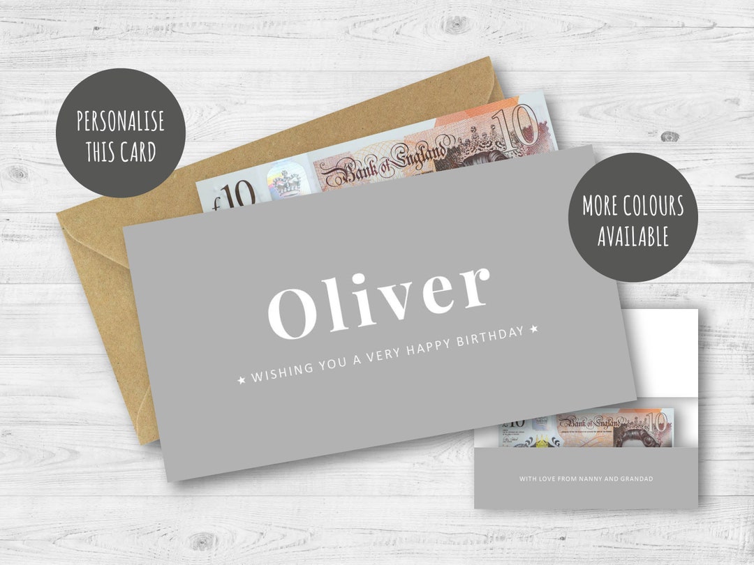 BIRTHDAY Money Wallet Personalised Birthday Money Card for Etsy UK